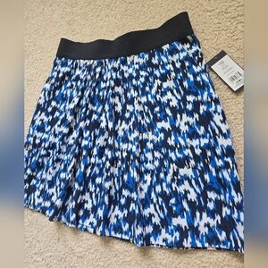 Moon Blue Abstract Pleated Skirt – Size Small/Medium (NWT)